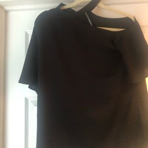 Express black choker asymmetrical shirt